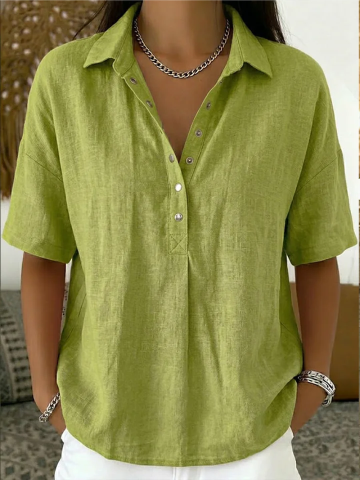 Brooke™ | Collar Button Relaxed Blouse