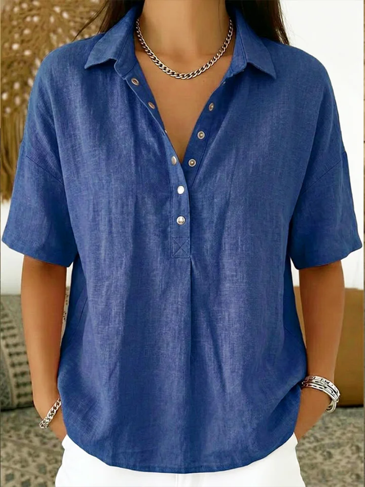 Brooke™ | Collar Button Relaxed Blouse