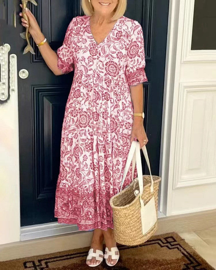 Estella™ | Graceful V-Neck Maxi