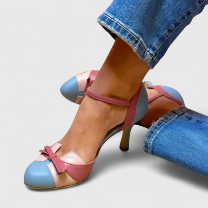 Isadora™ | Two Tone Bow Detail Heels