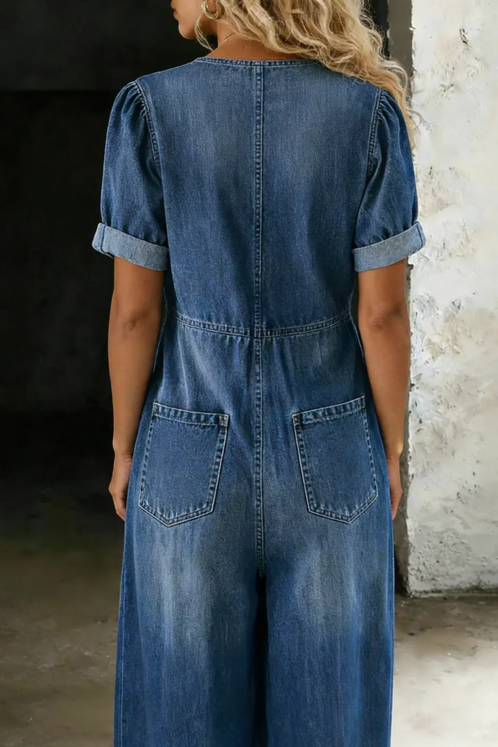 Mia™ | V-Neck Short Sleeve Jumpsuit