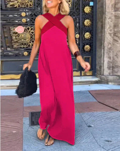 -Quirine™ | Wrap-Front Maxi Dress-