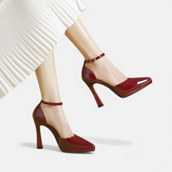 Vivienne™ | Ankle Strap Block Heel Pumps