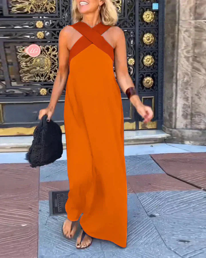 -Quirine™ | Wrap-Front Maxi Dress-