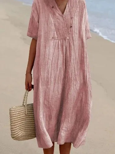 -Silvana™ | Relaxed Textured Maxi Dress-