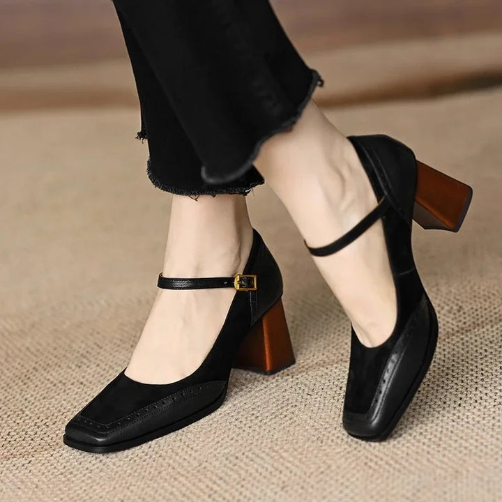Rosanna™ | Vintage Ankle Strap Block Heel Pumps