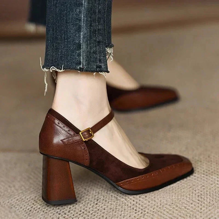 Rosanna™ | Vintage Ankle Strap Block Heel Pumps