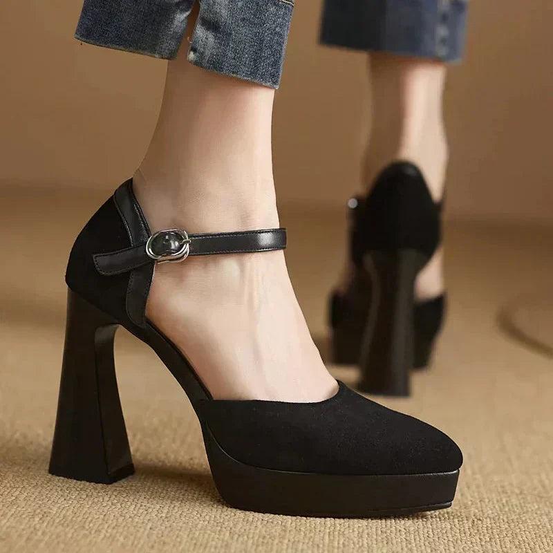 Aveline™ | Ankle Strap Platform Heel Pumps