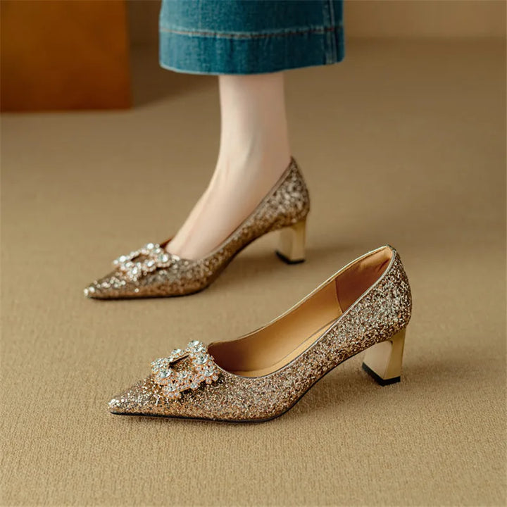 Celeste™ | Crystal Buckle Evening Pumps