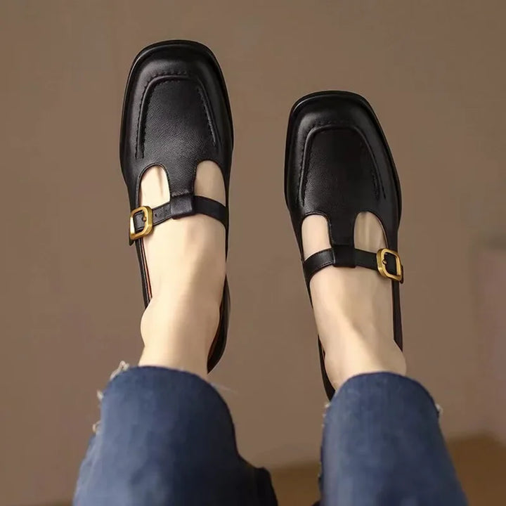 Colette™ | Square Toe T Strap Shoes
