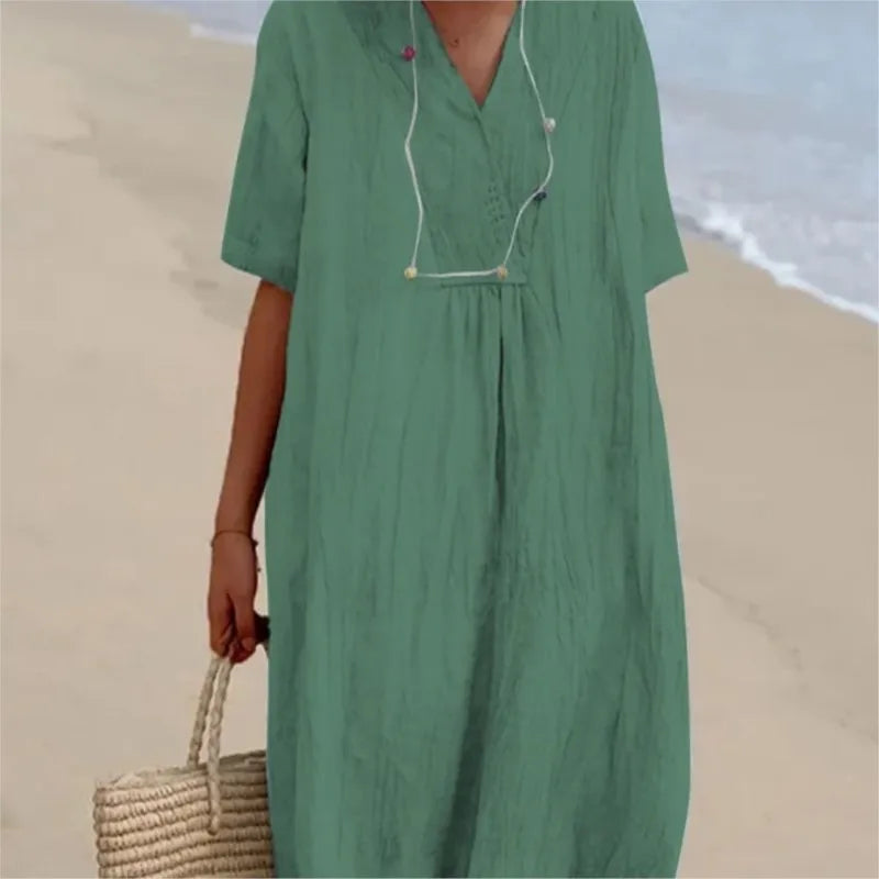 -Silvana™ | Relaxed Textured Maxi Dress-