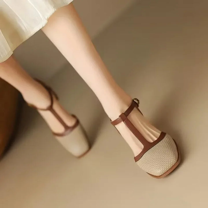 Elise™ | Vintage T Strap Mid Heel Shoes