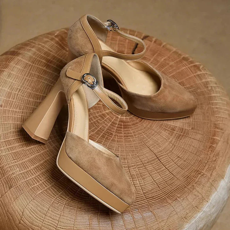 Aveline™ | Ankle Strap Platform Heel Pumps