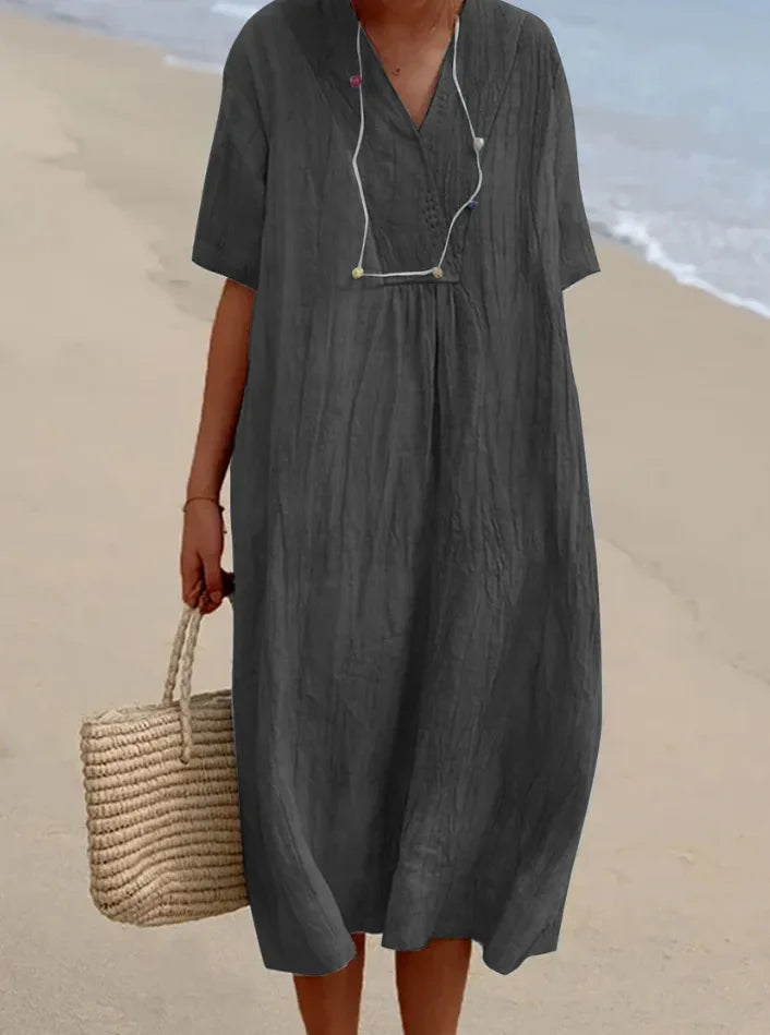 -Silvana™ | Relaxed Textured Maxi Dress-