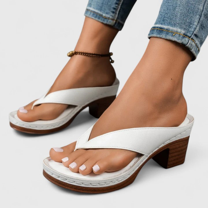 Alessia™ | Minimal Toe Loop Block Heel Sandals