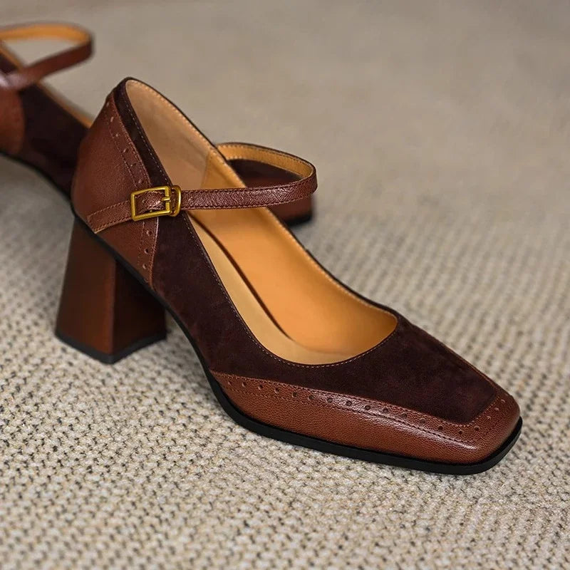 Rosanna™ | Vintage Ankle Strap Block Heel Pumps