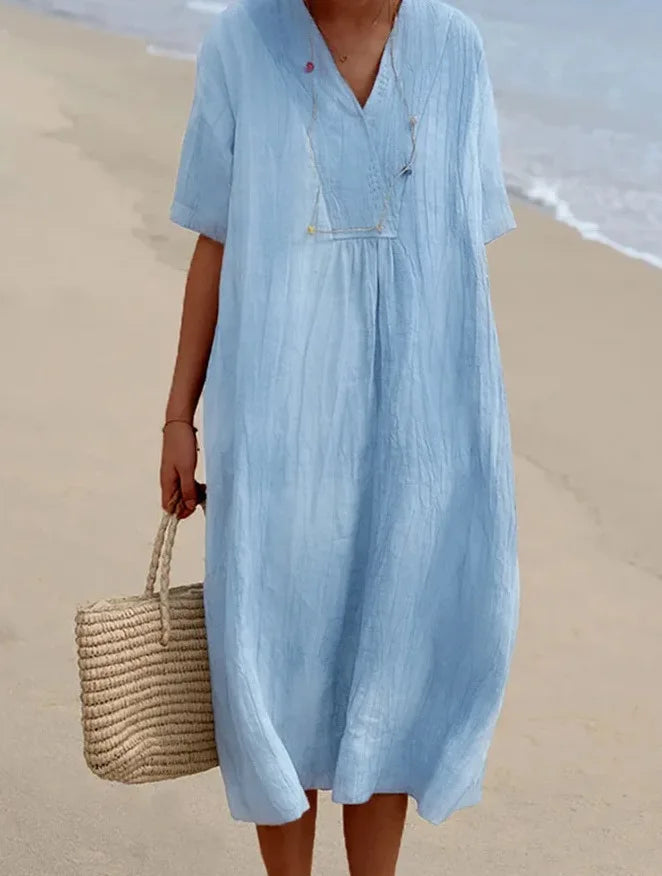 -Silvana™ | Relaxed Textured Maxi Dress-