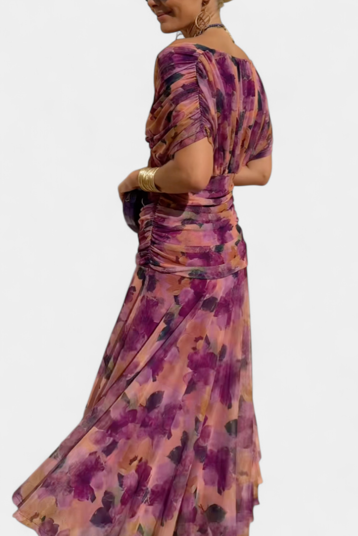 Aurora™ | Dreamy Floral Pleated Maxi Dress
