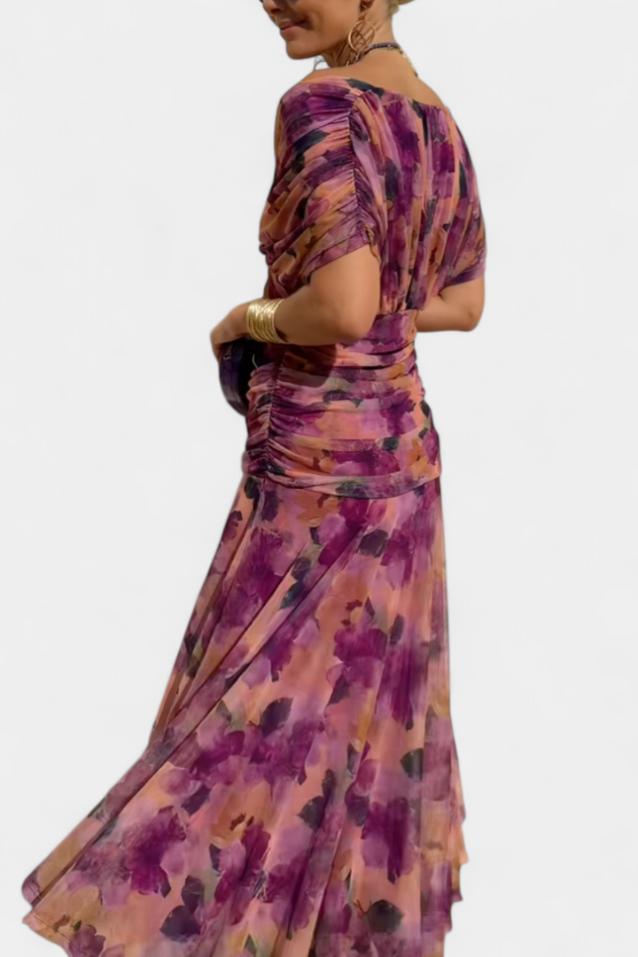 Aurora™ | Dreamy Floral Pleated Maxi Dress