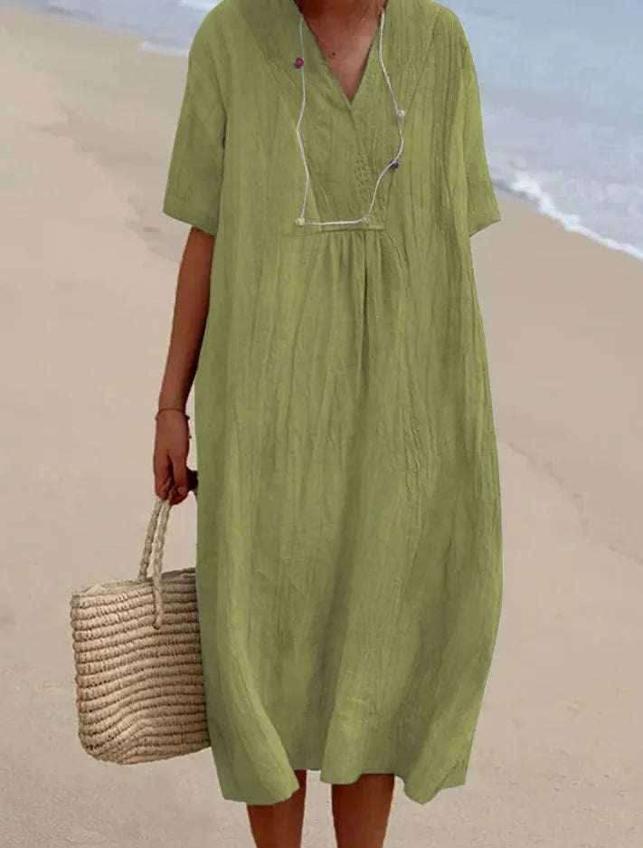 -Silvana™ | Relaxed Textured Maxi Dress-