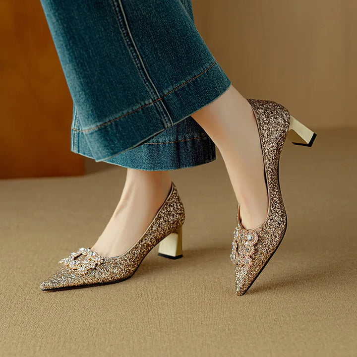Celeste™ | Crystal Buckle Evening Pumps