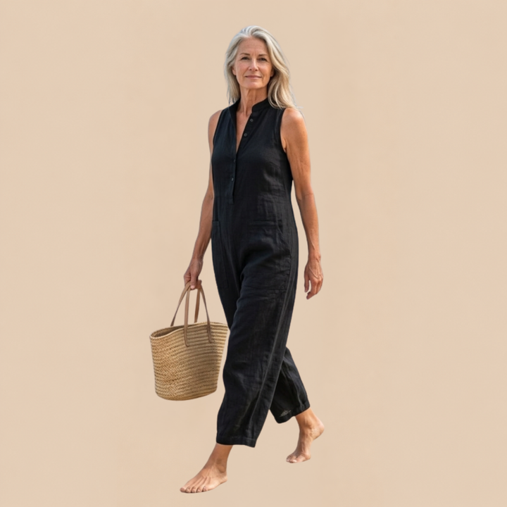 Cecelia™ | Sleeveless Mandarin Jumpsuit