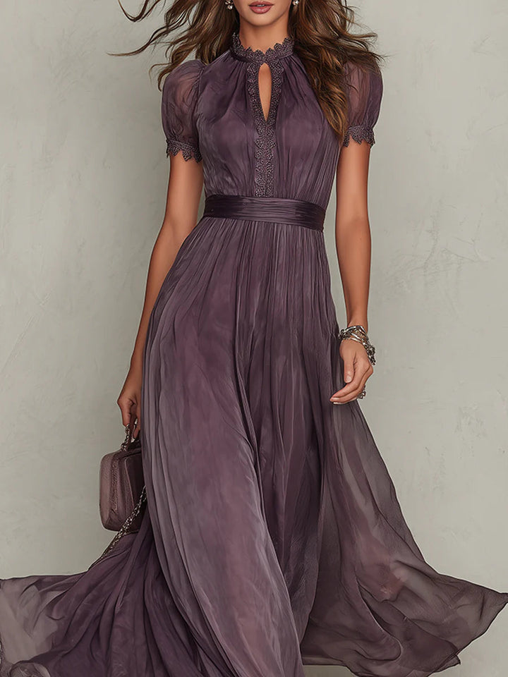 Pippa™ | Chiffon Lace Trim Maxi