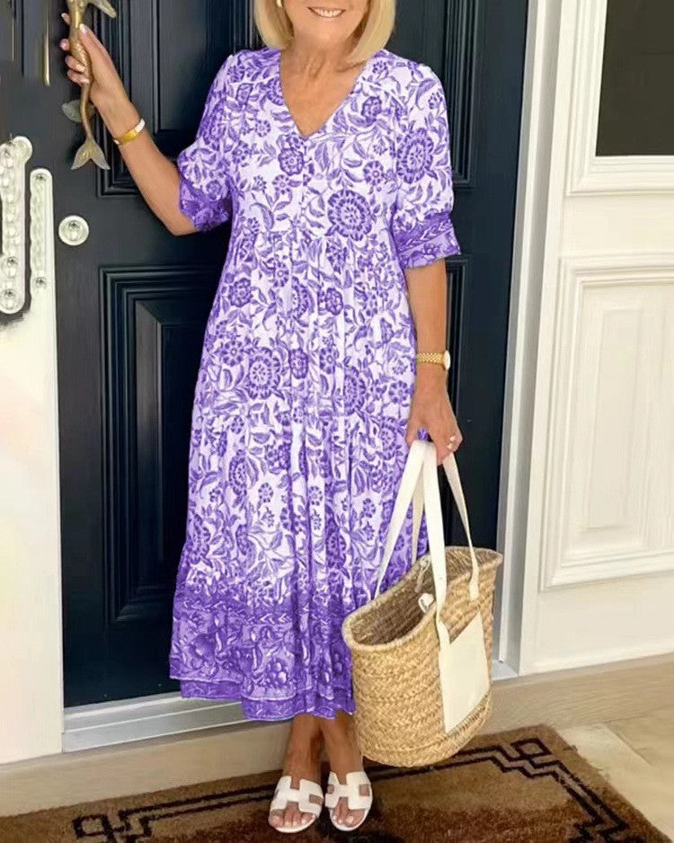 Estella™ | Graceful V-Neck Maxi