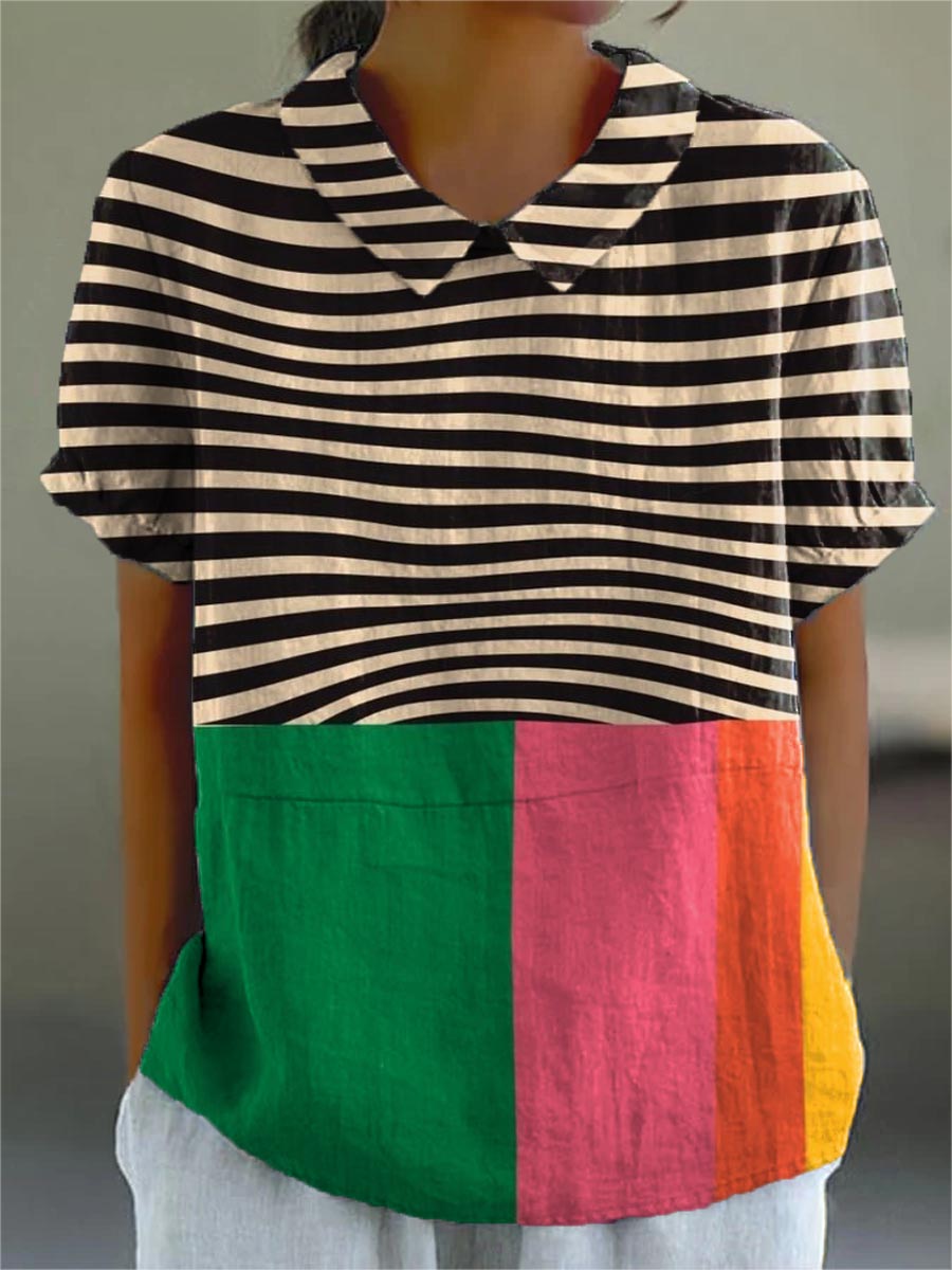 Delia™ | Artisan Color Block Top