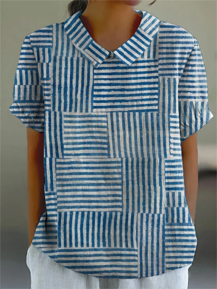 Philippa™ | Patchwork Striped Shirt