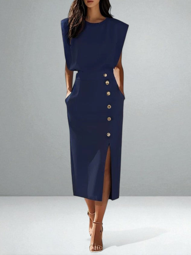 Faye™ | Button Midi Dress