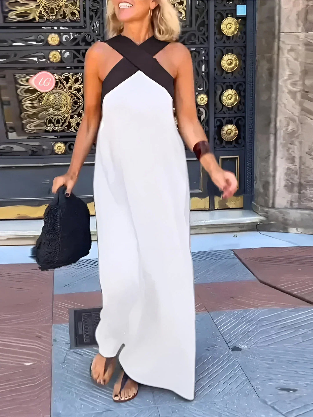 -Quirine™ | Wrap-Front Maxi Dress-