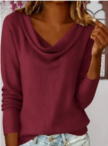 Amelia | Draped V-Neck Knit Sweater