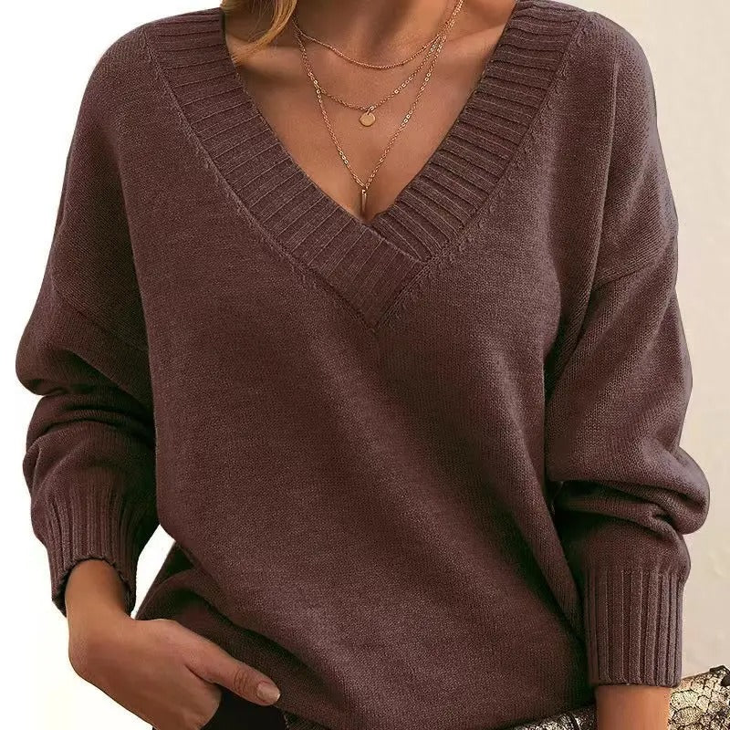 Charlotte | Relaxed V-Neck Knit Sweater
