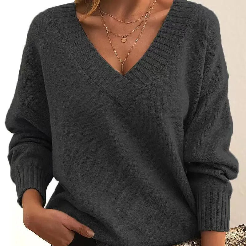 Charlotte | Relaxed V-Neck Knit Sweater