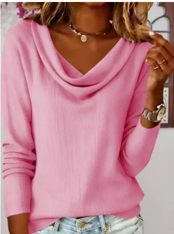Amelia | Draped V-Neck Knit Sweater
